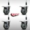 Service Caster 4'' SS Gray Poly Swivel 7/8'' Expanding Stem Caster Set Total Lock Brake, 4PK SCC-SSEXTTL20S414-PPUB-78-4 - alternate 3